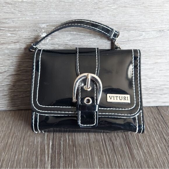 Vintage Handbags - Gorgeous Vintage Vituri Mini Bag - Black - Faux Patent Leather